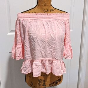 Hollister pink off shoulder blouse